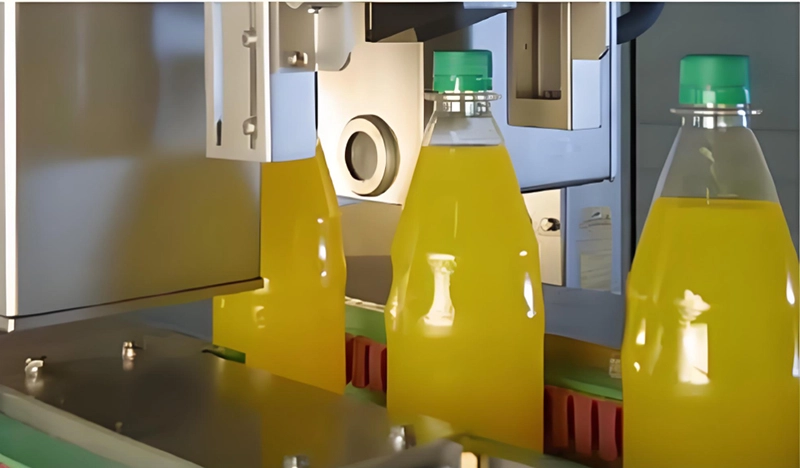 PET bottle liquid level inspection in action PET bottle liquid level inspection in action